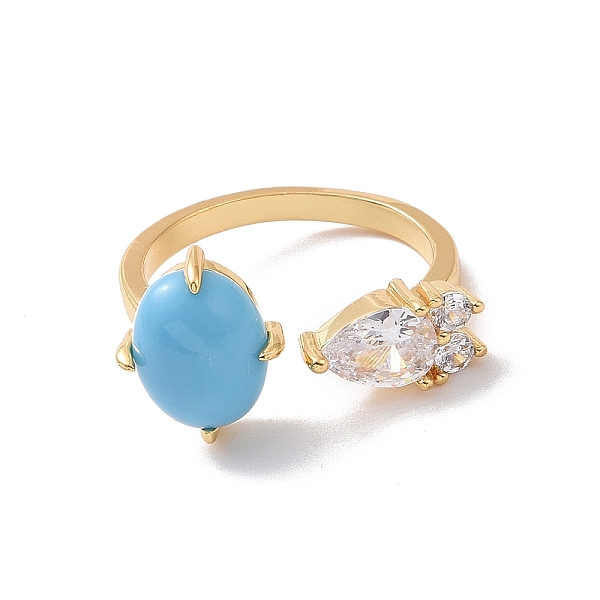 PandaHall Cubic Zirconia Teardrop with Glass Oval Open Cuff Ring, Rack Plating Brass Jewelry for Women, Lead Free & Cadmium Free, Real 18K...
PandaHall Cubic Zirconia Teardrop with Glass Oval Open Cuff Ring, Rack Plating Brass Jewelry for Women, Lead Free & Cadmium Free, Real 18K...