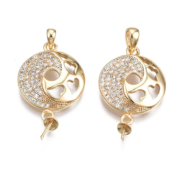 PandaHall Brass Micro Pave Clear Cubic Zirconia Peg Bails Pendants, for Half Drilled Bead, Nickel Free, Flat Round, Real 18K Gold Plated...
PandaHall Brass Micro Pave Clear Cubic Zirconia Peg Bails Pendants, for Half Drilled Bead, Nickel Free, Flat Round, Real 18K Gold Plated...