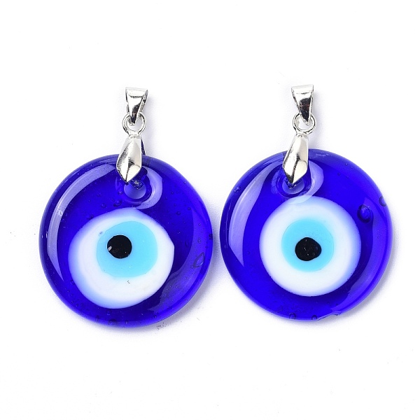 PandaHall Handmade Evil Eye Lampwork Pendants, Flat Round, Platinum, 30x5.5mm, Hole: 4x6mm Lampwork Evil Eye
PandaHall Handmade Evil Eye Lampwork Pendants, Flat Round, Platinum, 30x5.5mm, Hole: 4x6mm Lampwork Evil Eye