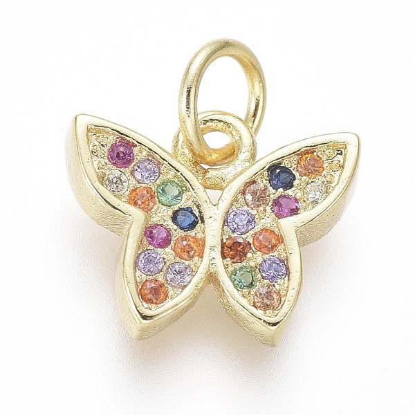 PandaHall Brass Micro Pave Cubic Zirconia Charms, with Jump Rings, Butterfly, Colorful, Golden, 9.5x11x2mm, Hole: 3mm Brass+Cubic Zirconia...
PandaHall Brass Micro Pave Cubic Zirconia Charms, with Jump Rings, Butterfly, Colorful, Golden, 9.5x11x2mm, Hole: 3mm Brass+Cubic Zirconia...