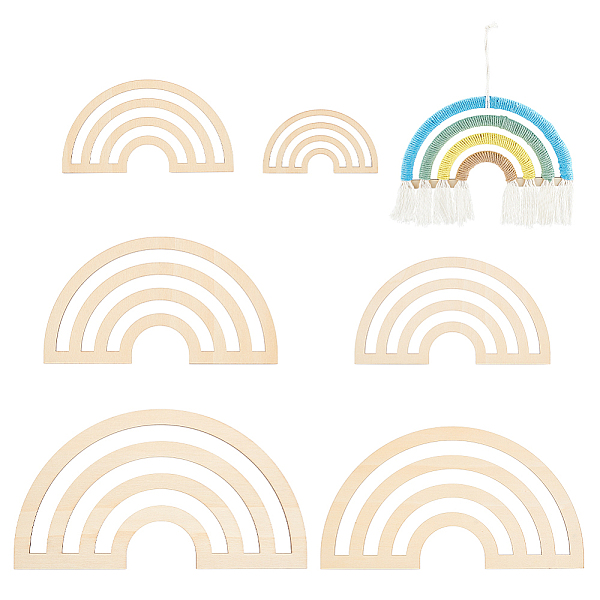 PandaHall Wood Macrame Frames, for Boho Style Decoration Making, Rainbow, 5~18x9~33x0.35cm, 6pcs/set Wood Rainbow
PandaHall Wood Macrame Frames, for Boho Style Decoration Making, Rainbow, 5~18x9~33x0.35cm, 6pcs/set Wood Rainbow