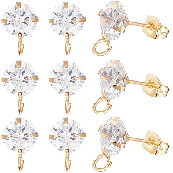 PandaHall Beebeecraft 1 Box 10Pcs Stud Earring Findings 18K Gold Plated Cubic Zirconia Earrings with 2mm Hole for DIY Earring Jewelry Making...
PandaHall Beebeecraft 1 Box 10Pcs Stud Earring Findings 18K Gold Plated Cubic Zirconia Earrings with 2mm Hole for DIY Earring Jewelry Making...