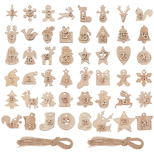PandaHall 2 Sets 2 Styles Christmas Advent Calendar Number Wooden Numbers Pendant Decorations, Wooden Number 1-24 Christmas Craft, for...
PandaHall 2 Sets 2 Styles Christmas Advent Calendar Number Wooden Numbers Pendant Decorations, Wooden Number 1-24 Christmas Craft, for...