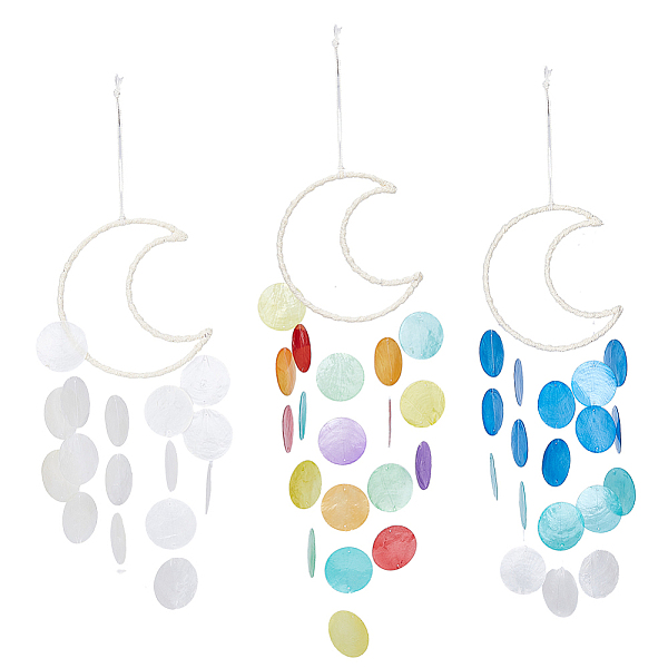 PandaHall BENECREAT 3Pcs 3 Colors Cotton Cord Wrapped Iron Moon Wind Chimes, Flat Round Natural Shell Hanging Pendant, for Home Room Bedroom..., Multicolor
PandaHall BENECREAT 3Pcs 3 Colors Cotton Cord Wrapped Iron Moon Wind Chimes, Flat Round Natural Shell Hanging Pendant, for Home Room Bedroom..., Multicolor