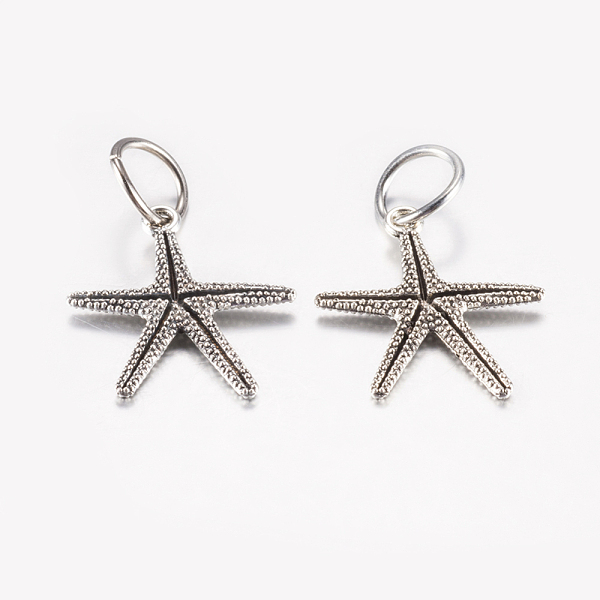 PandaHall Tibetan Style Alloy Pendants, Starfish/Sea Stars, Antique Silver, 24x22x2.5mm, Hole: 7.5mm Alloy Starfish
PandaHall Tibetan Style Alloy Pendants, Starfish/Sea Stars, Antique Silver, 24x22x2.5mm, Hole: 7.5mm Alloy Starfish