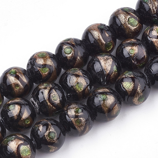 PandaHall Handmade Gold Sand Lampwork Beads, Round, Black, 12~12.5x11~12mm, Hole: 1.5~2mm Lampwork Round Black
PandaHall Handmade Gold Sand Lampwork Beads, Round, Black, 12~12.5x11~12mm, Hole: 1.5~2mm Lampwork Round Black