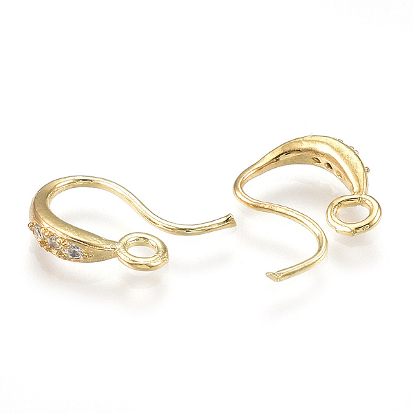 PandaHall Brass Earring Hooks, with Cubic Zirconia and Horizontal Loop, Clear, Real 18K Gold Plated, 8.5x14.5x2.5mm, Hole: 2mm, 20 Gauge...
PandaHall Brass Earring Hooks, with Cubic Zirconia and Horizontal Loop, Clear, Real 18K Gold Plated, 8.5x14.5x2.5mm, Hole: 2mm, 20 Gauge...