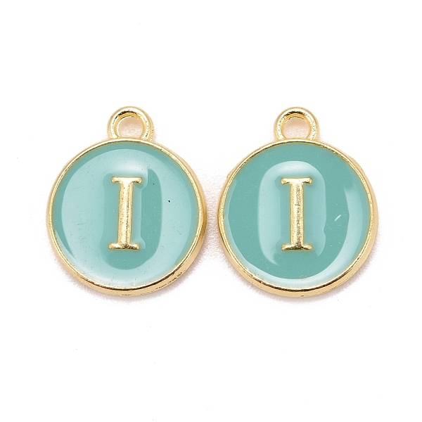 PandaHall Golden Plated Alloy Enamel Charms, Cadmium Free & Lead Free, Enamelled Sequins, Flat Round with Letter, Turquoise, Letter.I..., Green
PandaHall Golden Plated Alloy Enamel Charms, Cadmium Free & Lead Free, Enamelled Sequins, Flat Round with Letter, Turquoise, Letter.I..., Green