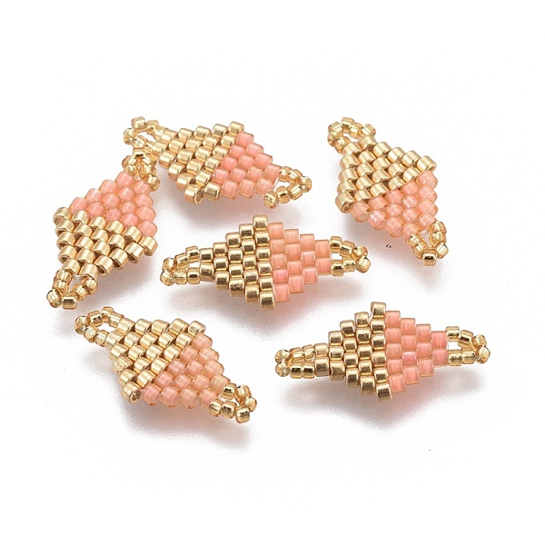 PandaHall MIYUKI & TOHO Handmade Japanese Seed Beads Links, Loom Pattern, Rhombus, PeachPuff, 19~20x10~11x1.8mm, Hole: 1.5mm Glass Rhombus..., Brown
PandaHall MIYUKI & TOHO Handmade Japanese Seed Beads Links, Loom Pattern, Rhombus, PeachPuff, 19~20x10~11x1.8mm, Hole: 1.5mm Glass Rhombus..., Brown