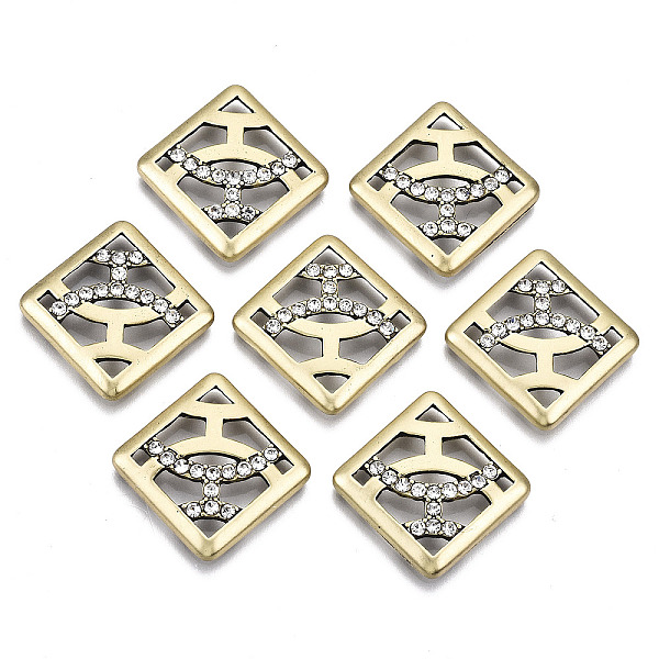 PandaHall Alloy Cabochons, with Rhinestone, Cadmium Free & Nickel Free & Lead Free, Rhombus, Antique Golden, 24x24x3.5mm, Side Length: 18mm..., Clear
PandaHall Alloy Cabochons, with Rhinestone, Cadmium Free & Nickel Free & Lead Free, Rhombus, Antique Golden, 24x24x3.5mm, Side Length: 18mm..., Clear