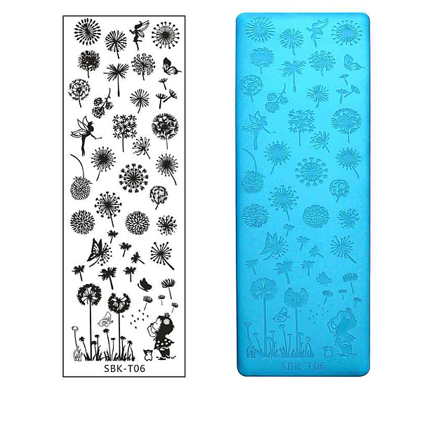 PandaHall Stainless Steel Nail Art Stamping Plates, Nail Image Templates, Rectangle with Dandelion Pattern, Stainless Steel Color, 120x40mm...
PandaHall Stainless Steel Nail Art Stamping Plates, Nail Image Templates, Rectangle with Dandelion Pattern, Stainless Steel Color, 120x40mm...