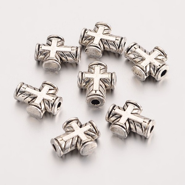 PandaHall Tibetan Style Zinc Alloy Beads, Cross, Antique Silver, 10x8x3mm, Hole: 2mm Alloy Cross
PandaHall Tibetan Style Zinc Alloy Beads, Cross, Antique Silver, 10x8x3mm, Hole: 2mm Alloy Cross