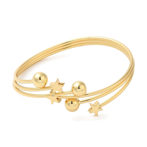 PandaHall Rack Plating Brass Star with Round Ball Cuff Bangle for Women, Cadmium Free & Lead Free, Real 18K Gold Plated, Inner Diameter...
PandaHall Rack Plating Brass Star with Round Ball Cuff Bangle for Women, Cadmium Free & Lead Free, Real 18K Gold Plated, Inner Diameter...
