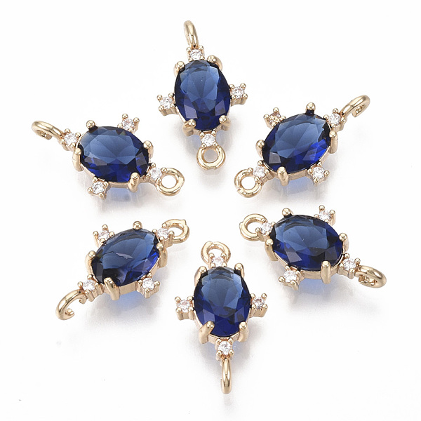 PandaHall Glass Links connectors, with Brass Micro Pave Cubic Zirconia, Faceted, Oval, Light Gold, Dark Blue, 17.5x10x5mm, Hole: 1.2mm...
PandaHall Glass Links connectors, with Brass Micro Pave Cubic Zirconia, Faceted, Oval, Light Gold, Dark Blue, 17.5x10x5mm, Hole: 1.2mm...