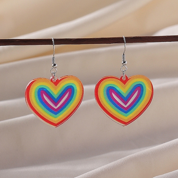 PandaHall Pride Rainbow Flag Resin Heart Dangle Earrings, Colorful, 54x33mm Resin Heart
PandaHall Pride Rainbow Flag Resin Heart Dangle Earrings, Colorful, 54x33mm Resin Heart