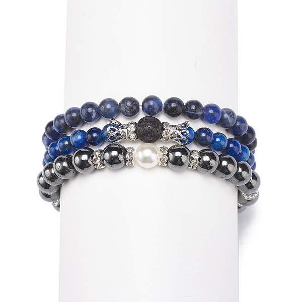 PandaHall 3Pcs 3 Style Natural & Synthetic Mixed Stone Round Beaded Stretch Bracelets Set, Crystal Rhinestone Crown & Plastic Pearl..., Clear
PandaHall 3Pcs 3 Style Natural & Synthetic Mixed Stone Round Beaded Stretch Bracelets Set, Crystal Rhinestone Crown & Plastic Pearl..., Clear