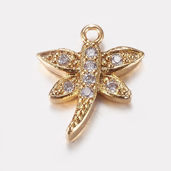 PandaHall Long-Lasting Plated Brass Micro Pave Cubic Zirconia Charms, Dragonfly, Real 18K Gold Plated, 14x12x2.5mm, Hole: 1mm Brass+Cubic..., Clear
PandaHall Long-Lasting Plated Brass Micro Pave Cubic Zirconia Charms, Dragonfly, Real 18K Gold Plated, 14x12x2.5mm, Hole: 1mm Brass+Cubic..., Clear