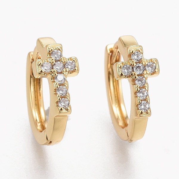 PandaHall Brass Micro Pave Clear Cubic Zirconia Huggie Hoop Earrings, Long-Lasting Plated, Cross, Real 18K Gold Plated, 14x15.5x6mm, Pin...
PandaHall Brass Micro Pave Clear Cubic Zirconia Huggie Hoop Earrings, Long-Lasting Plated, Cross, Real 18K Gold Plated, 14x15.5x6mm, Pin...
