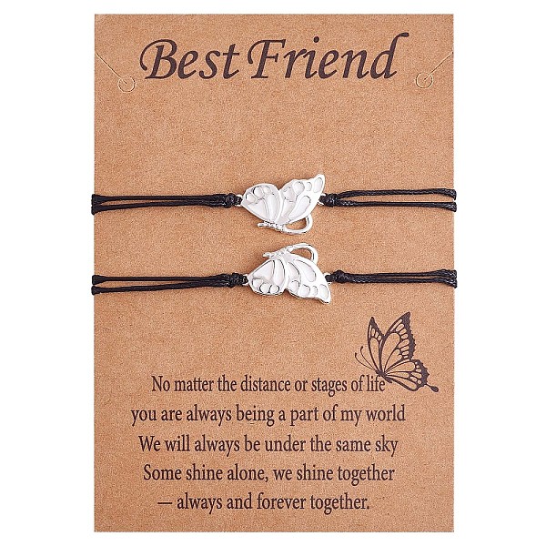 PandaHall 2Pcs Brass Enamel Butterfly Link Bracelets Set, Adjustable BFF Bracelets for Women, Platinum, White, 4-3/4~9 inch(12~23cm) Brass...
PandaHall 2Pcs Brass Enamel Butterfly Link Bracelets Set, Adjustable BFF Bracelets for Women, Platinum, White, 4-3/4~9 inch(12~23cm) Brass...
