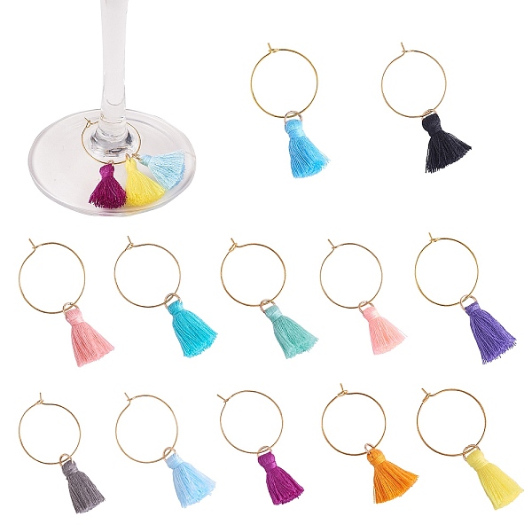 PandaHall DIY Wine Glass Charm Making Kits, Including Polycotton(Polyester Cotton) Tassel Pendant Decorations, Brass Wine Glass Charm Rings..., Multicolor
PandaHall DIY Wine Glass Charm Making Kits, Including Polycotton(Polyester Cotton) Tassel Pendant Decorations, Brass Wine Glass Charm Rings..., Multicolor