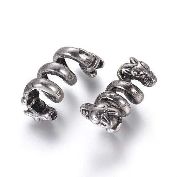 PandaHall 304 Stainless Steel Beads, Snake, Antique Silver, 21.5x11x12.5mm, Hole: 5~6mm 304 Stainless Steel Snake
PandaHall 304 Stainless Steel Beads, Snake, Antique Silver, 21.5x11x12.5mm, Hole: 5~6mm 304 Stainless Steel Snake