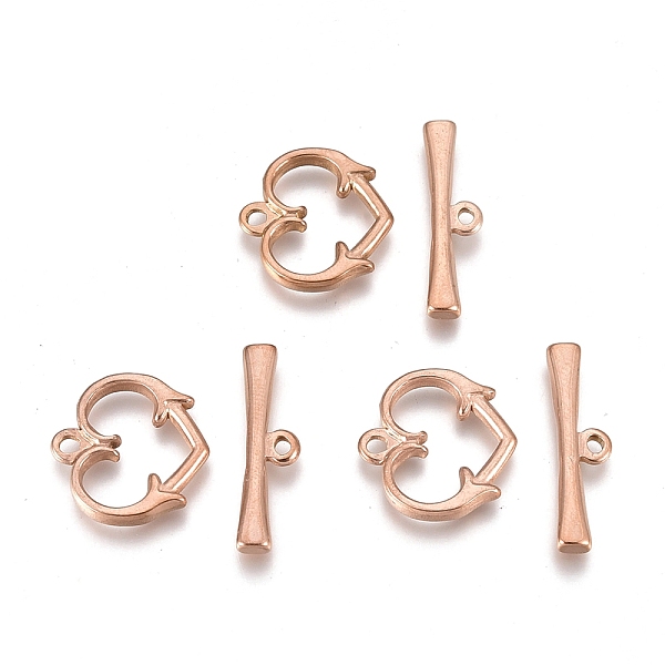 PandaHall Ion Plating(IP) 304 Stainless Steel Toggle Clasps, Heart, Rose Gold, Heart: 15.3x15.5x2.3mm, Hole: 1.6mm, Bar: 6x21.2x2.4mm, Hole...
PandaHall Ion Plating(IP) 304 Stainless Steel Toggle Clasps, Heart, Rose Gold, Heart: 15.3x15.5x2.3mm, Hole: 1.6mm, Bar: 6x21.2x2.4mm, Hole...