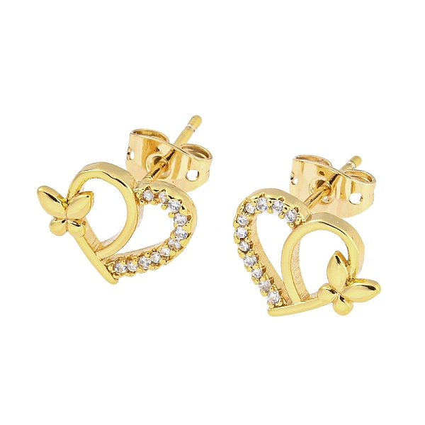 PandaHall Brass Micro Pave Cubic Zirconia Ear Studs, Heart, 9.5x12.5mm Brass Heart
PandaHall Brass Micro Pave Cubic Zirconia Ear Studs, Heart, 9.5x12.5mm Brass Heart