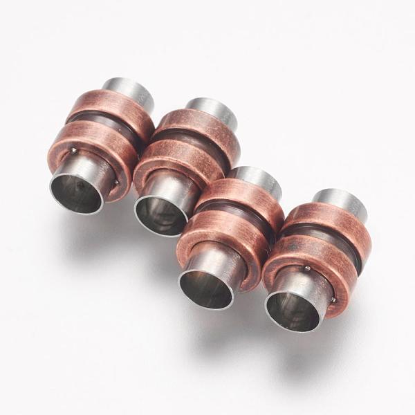 PandaHall 304 Stainless Steel Magnetic Clasps with Glue-in Ends, Column, Antique Rose Gold, 16x10mm, Hole: 6mm 304 Stainless Steel Column
PandaHall 304 Stainless Steel Magnetic Clasps with Glue-in Ends, Column, Antique Rose Gold, 16x10mm, Hole: 6mm 304 Stainless Steel Column