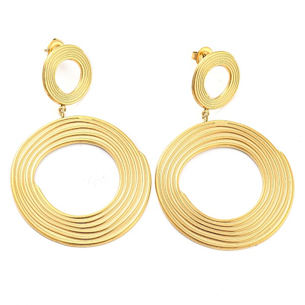 PandaHall 304 Stainless Steel Stud Earrings, Ring Dangle Earrings for Women, Real 14K Gold Plated, 59.5x38.5mm 304 Stainless Steel Rice
PandaHall 304 Stainless Steel Stud Earrings, Ring Dangle Earrings for Women, Real 14K Gold Plated, 59.5x38.5mm 304 Stainless Steel Rice