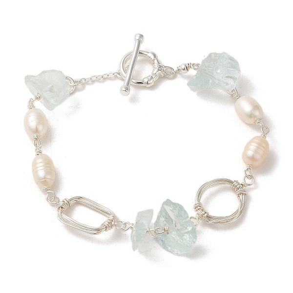 PandaHall Brass Wire Wrapped Rectangle Link Bracelet, with Natural Pearl & Quartz Crystal Chips Beaded, Silver, 7-1/8 inch(18cm) Quartz...
PandaHall Brass Wire Wrapped Rectangle Link Bracelet, with Natural Pearl & Quartz Crystal Chips Beaded, Silver, 7-1/8 inch(18cm) Quartz...