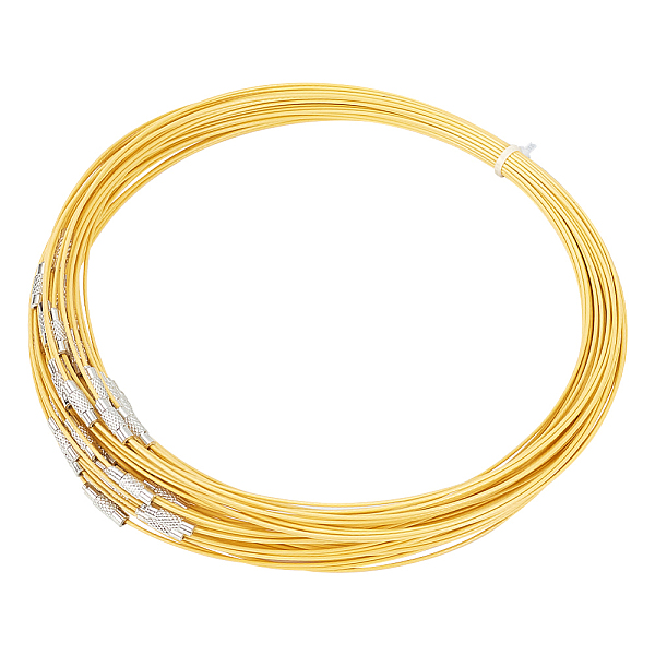 PandaHall 50Pcs Stainless Steel Wire Necklace Cord DIY Jewelry Making, with Brass Screw Clasp, Yellow, 17.5 inch(44.5cm) Stainless Steel...
PandaHall 50Pcs Stainless Steel Wire Necklace Cord DIY Jewelry Making, with Brass Screw Clasp, Yellow, 17.5 inch(44.5cm) Stainless Steel...