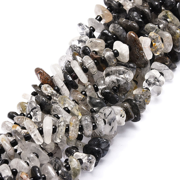 PandaHall Natural Black Rutilated Quartz Beads Strands, Nuggets, 8~11x9~14x1.5~5mm, Hole: 0.8mm, about 74pcs/strand, 15.55''(39.5cm)...
PandaHall Natural Black Rutilated Quartz Beads Strands, Nuggets, 8~11x9~14x1.5~5mm, Hole: 0.8mm, about 74pcs/strand, 15.55''(39.5cm)...