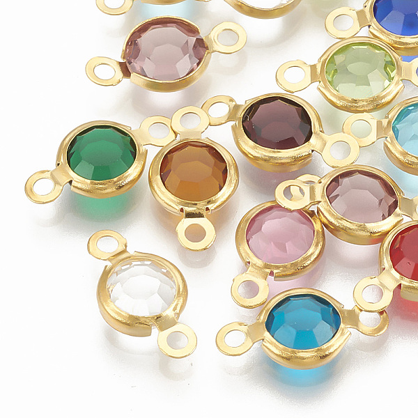 PandaHall 304 Stainless Steel Links connectors, with Glass, Flat Round, Golden, Mixed Color, 12x6x3mm, Hole: 1.5mm Glass Flat Round..., Multicolor
PandaHall 304 Stainless Steel Links connectors, with Glass, Flat Round, Golden, Mixed Color, 12x6x3mm, Hole: 1.5mm Glass Flat Round..., Multicolor