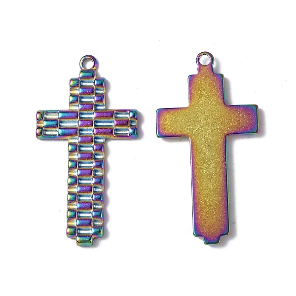 PandaHall Ion Plating(IP) 304 Stainless Steel Pendants, Cross Charm, Rainbow Color, 39x20x2.5mm, Hole: 2mm 304 Stainless Steel Cross
PandaHall Ion Plating(IP) 304 Stainless Steel Pendants, Cross Charm, Rainbow Color, 39x20x2.5mm, Hole: 2mm 304 Stainless Steel Cross