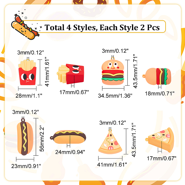 PandaHall CHGCRAFT 8Pcs 4 Style Mini Keychain PVC Simulation Hamburger Hot Dog Chips Pizza Key Chain Mini 3D Shape Pendant for School Bag..., Multicolor
PandaHall CHGCRAFT 8Pcs 4 Style Mini Keychain PVC Simulation Hamburger Hot Dog Chips Pizza Key Chain Mini 3D Shape Pendant for School Bag..., Multicolor