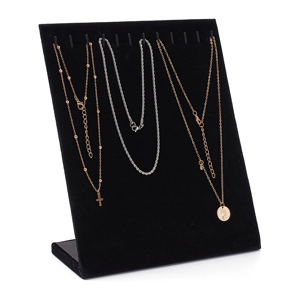 PandaHall Velvet Necklace Displays, L-Shaped Necklace Chain Jewelry Tray, Rectangle, Black, 200x85x250mm Velvet Black
PandaHall Velvet Necklace Displays, L-Shaped Necklace Chain Jewelry Tray, Rectangle, Black, 200x85x250mm Velvet Black