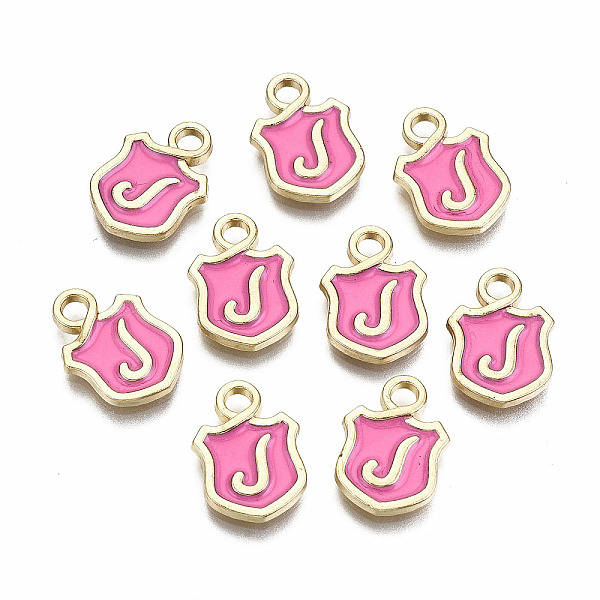 PandaHall Alloy Enamel Charms, Cadmium Free & Lead Free, Shield with Initial Letters, Light Gold, Letter.J, 14x10x2mm, Hole: 2mm...
PandaHall Alloy Enamel Charms, Cadmium Free & Lead Free, Shield with Initial Letters, Light Gold, Letter.J, 14x10x2mm, Hole: 2mm...