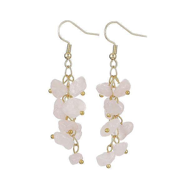 PandaHall Natural Rose Quartz Chips Dangle Earrings, Golden 304 Stainless Steel Cluster Earrings, 58~60x12~16mm Rose Quartz
PandaHall Natural Rose Quartz Chips Dangle Earrings, Golden 304 Stainless Steel Cluster Earrings, 58~60x12~16mm Rose Quartz