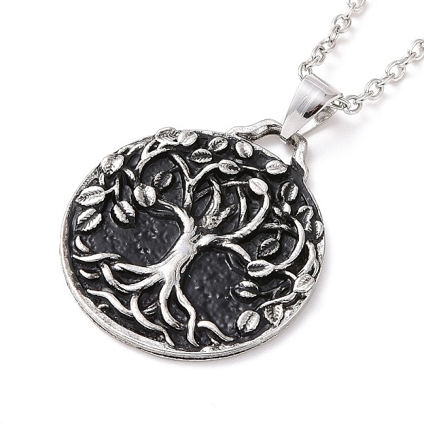 PandaHall Retro Alloy Tree of Life Pendant Necklace for Men Women, Antique Silver & Platinum, 18.31 inch(46.5cm) Alloy
PandaHall Retro Alloy Tree of Life Pendant Necklace for Men Women, Antique Silver & Platinum, 18.31 inch(46.5cm) Alloy