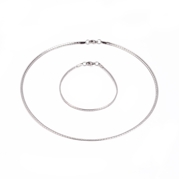 PandaHall 304 Stainless Steel Choker Necklaces and Bangles Jewelry Sets, with Lobster Claw Clasps, Stainless Steel Color, 7-7/8 inch(20.1cm)...
PandaHall 304 Stainless Steel Choker Necklaces and Bangles Jewelry Sets, with Lobster Claw Clasps, Stainless Steel Color, 7-7/8 inch(20.1cm)...