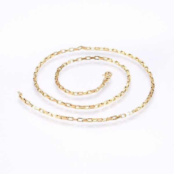 PandaHall 304 Stainless Steel Box Chain Necklaces, with Lobster Claw Clasps, Golden, 19.7 inch(50cm), 2mm, 1mm 304 Stainless Steel
PandaHall 304 Stainless Steel Box Chain Necklaces, with Lobster Claw Clasps, Golden, 19.7 inch(50cm), 2mm, 1mm 304 Stainless Steel