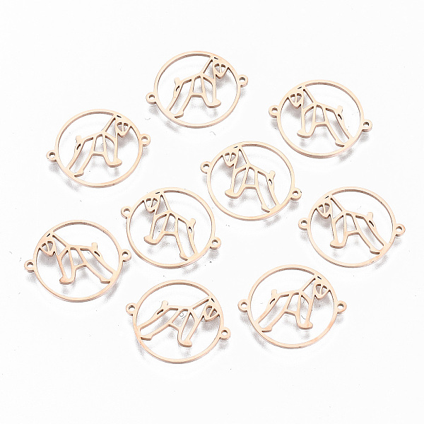 PandaHall 304 Stainless Steel Links Connectors, Laser Cut, Ring with Hollow Horse, Rose Gold, 15x18x1mm, Hole: 0.8mm 304 Stainless Steel...
PandaHall 304 Stainless Steel Links Connectors, Laser Cut, Ring with Hollow Horse, Rose Gold, 15x18x1mm, Hole: 0.8mm 304 Stainless Steel...