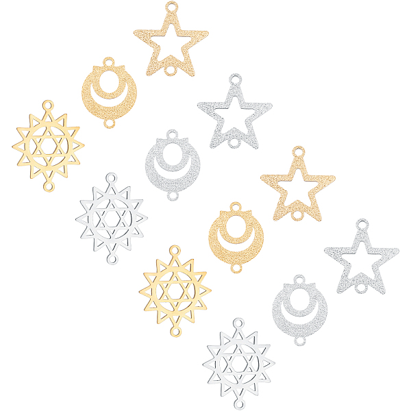 PandaHall DICOSMETIC 12Pcs 6 Style 201 Stainless Steel Links Connectors, Laser Cut, Sun & Moon & Star, Mixed Color, 17~23x14.5~18.5x1mm...
PandaHall DICOSMETIC 12Pcs 6 Style 201 Stainless Steel Links Connectors, Laser Cut, Sun & Moon & Star, Mixed Color, 17~23x14.5~18.5x1mm...