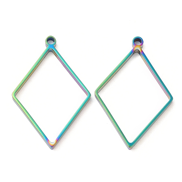 PandaHall 304 Stainless Steel Open Back Bezel Rhombus Pendants, For DIY UV Resin, Epoxy Resin, Pressed Flower Jewelry, Rainbow Color...
PandaHall 304 Stainless Steel Open Back Bezel Rhombus Pendants, For DIY UV Resin, Epoxy Resin, Pressed Flower Jewelry, Rainbow Color...