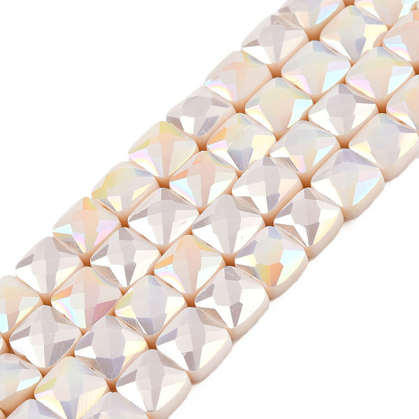 PandaHall Electroplate Opaque Solid Color Glass Beads Strands, AB Color Plated, Faceted, Square, Antique White, 6x6x4.5mm, Hole: 1.2mm...
PandaHall Electroplate Opaque Solid Color Glass Beads Strands, AB Color Plated, Faceted, Square, Antique White, 6x6x4.5mm, Hole: 1.2mm...
