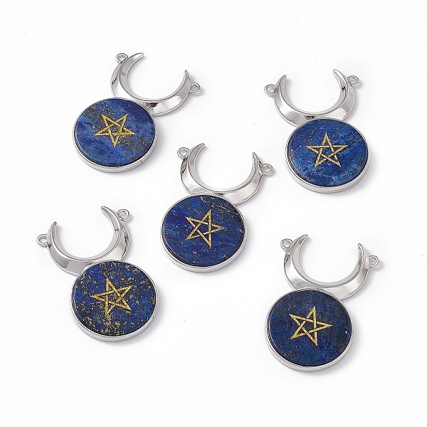 PandaHall Natural Lapis Lazuli Dyed Connector Charms, Cattle Head Links with Star, with Rack Plating Platinum Tone Brass Findings, Cadmium...
PandaHall Natural Lapis Lazuli Dyed Connector Charms, Cattle Head Links with Star, with Rack Plating Platinum Tone Brass Findings, Cadmium...