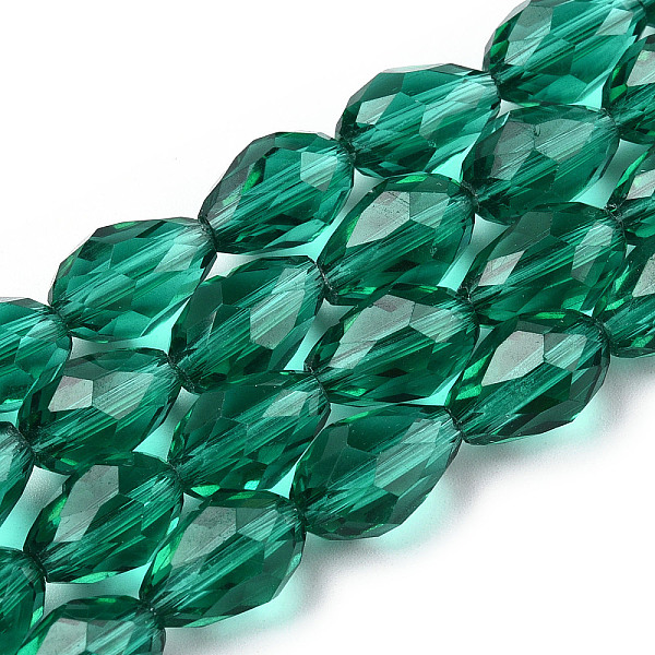 PandaHall Glass Beads Strands, Faceted, Drop, Teal, 11x8mm, Hole: 1mm, about 57~59pcs/strand, 26.38~26.77 inch Glass Teardrop Cyan
PandaHall Glass Beads Strands, Faceted, Drop, Teal, 11x8mm, Hole: 1mm, about 57~59pcs/strand, 26.38~26.77 inch Glass Teardrop Cyan