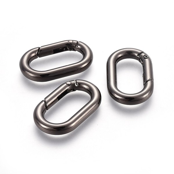 PandaHall Zinc Alloy Key Clasps, Spring Gate Rings, Oval Rings, Gunmetal, 34.5x21x5mm, Inner Diameter: 25x11.5mm Alloy
PandaHall Zinc Alloy Key Clasps, Spring Gate Rings, Oval Rings, Gunmetal, 34.5x21x5mm, Inner Diameter: 25x11.5mm Alloy