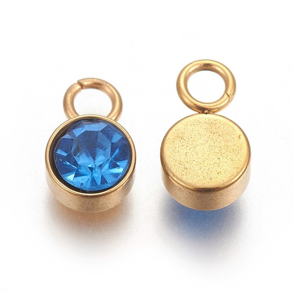 PandaHall Glass Rhinestone Charms, March Birthstone Charms, with Golden Tone 201 Stainless Steel Findings, Flat Round, Light Sapphire..., Blue
PandaHall Glass Rhinestone Charms, March Birthstone Charms, with Golden Tone 201 Stainless Steel Findings, Flat Round, Light Sapphire..., Blue