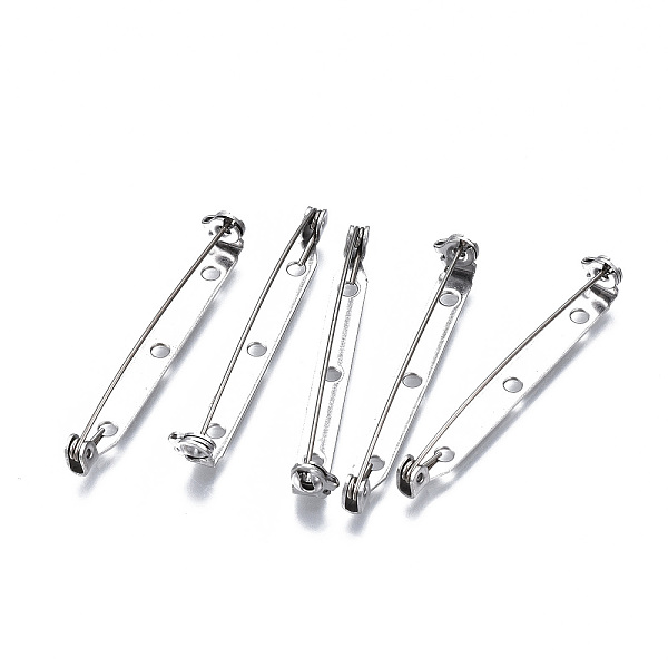 PandaHall 201 Stainless Steel Brooch Pin Back Safety Catch Bar Pins, with 2 Holes, Stainless Steel Color, 46x4.5x6mm, Hole: 2mm, Pin: 0.5mm...
PandaHall 201 Stainless Steel Brooch Pin Back Safety Catch Bar Pins, with 2 Holes, Stainless Steel Color, 46x4.5x6mm, Hole: 2mm, Pin: 0.5mm...